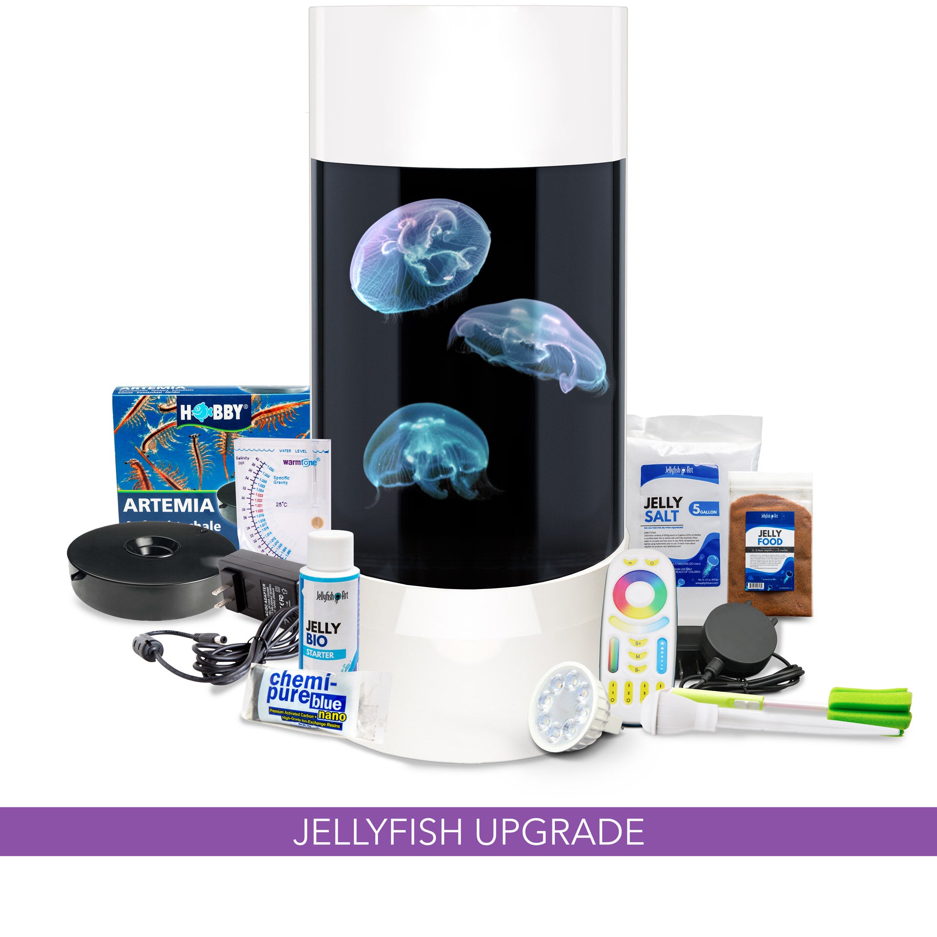 Jelly Cylinder 5 (White) – 5 Gallon - Includes Upsized Jellyfish & Starter Kit